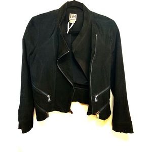 HH haute hippie suede black biker jacket